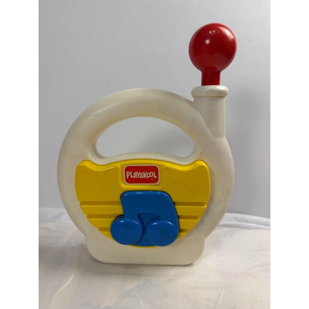 Vintage 1992 Playskool Musical Toy Radio Blue Note Yellow Red Retro Toddler Toy